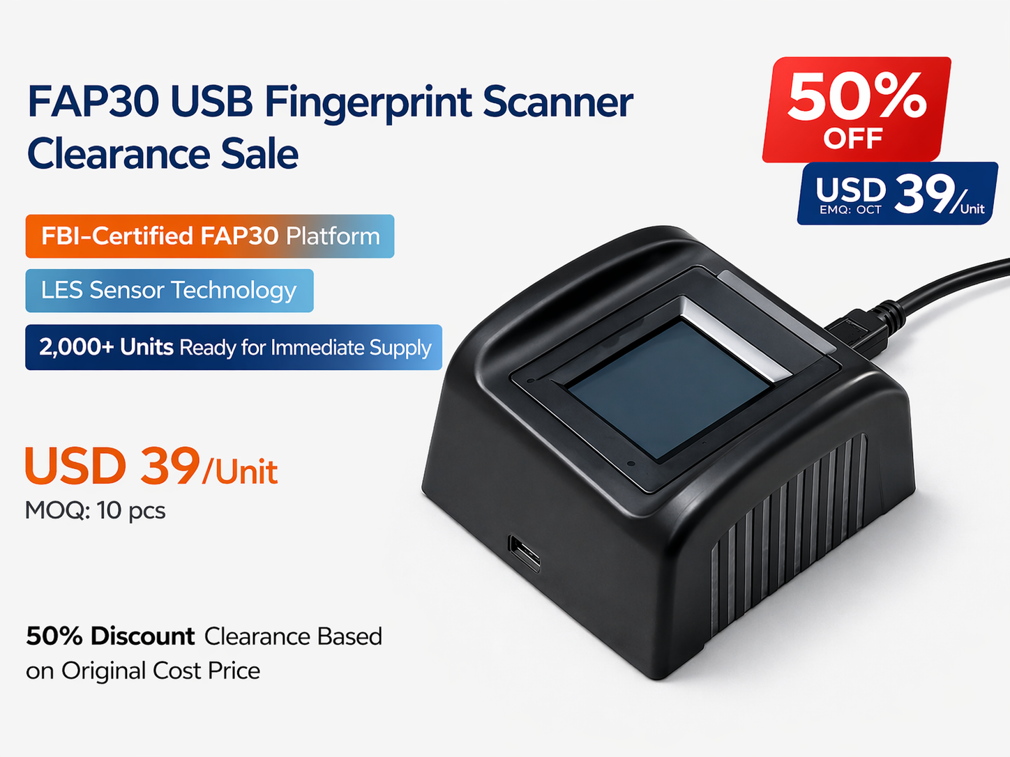 FAP30 USB Fingerprint Scanner product photo
