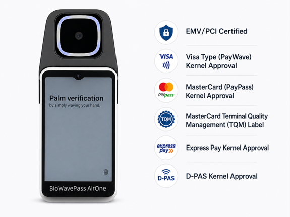 BioWavePass AirOne palm payment terminal product photo