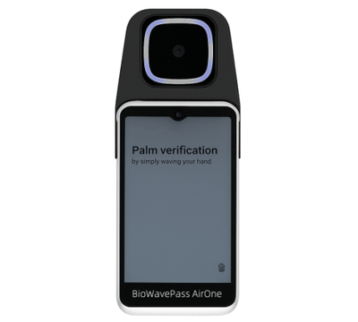 AirOne mobile palm vein payment terminal using an EMV PCI certified payment architecture