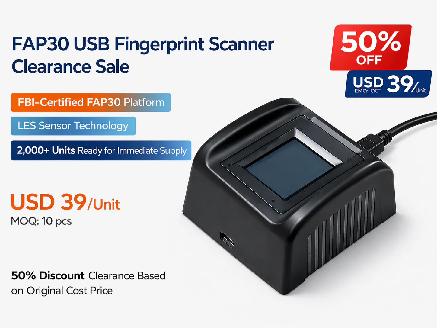 FAP30 USB Fingerprint Scanner product photo
