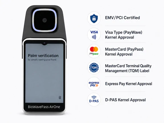 BioWavePass AirOne palm payment terminal product photo